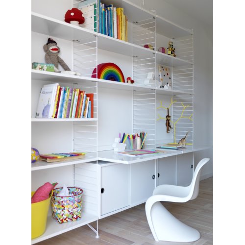 Pack 2 portants muraux au sol 200 x 30 cm - Blanc